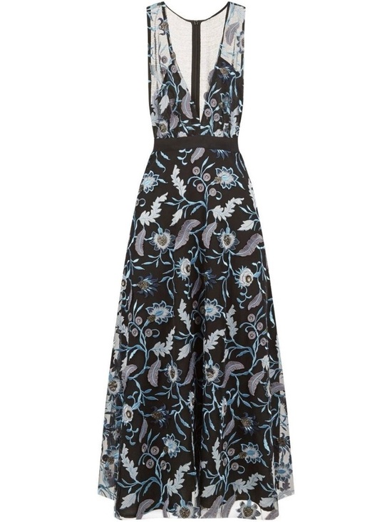 Sandro Dresses & Skirts - NWT Sandro Floral Embroidered Midi Dress 2 Black Blueshine Mesh Sheer Sleeveless